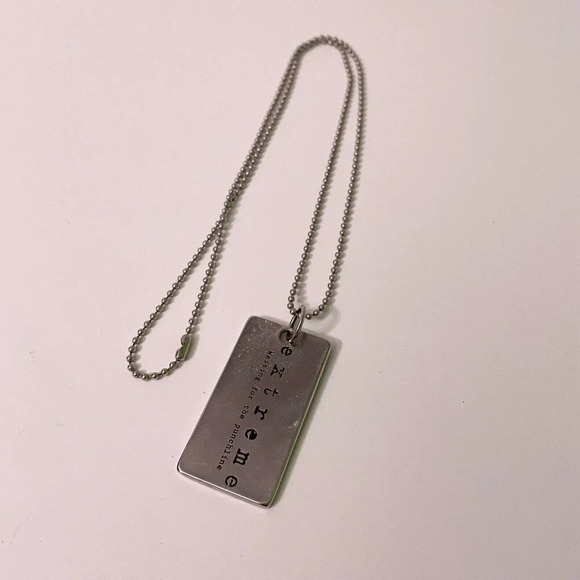 Vtg Extreme Dog Tag Necklace Waiting for the Punchline - Picture 9 of 10